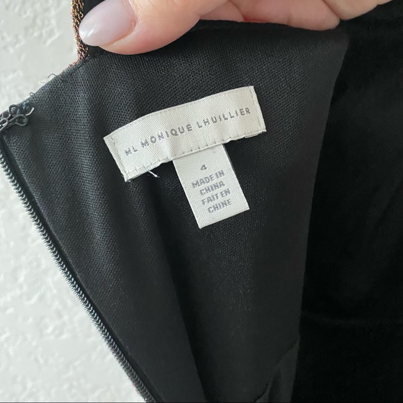 NWT Monique Lhuillier Halterneck Rainbow Shine Metallic Midi Dress - Picture 7 of 7